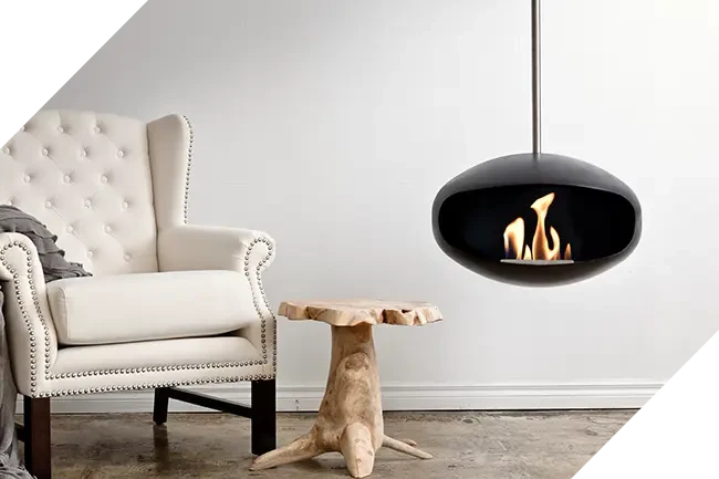 Obrázek krytu krbu Cocoon Aeris na bioethanol pro pracovní plochu