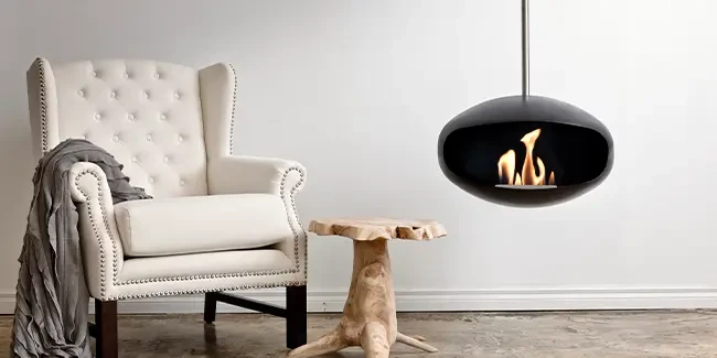Obrázek krytu krbu Cocoon Aeris na bioethanol pro pracovní plochu