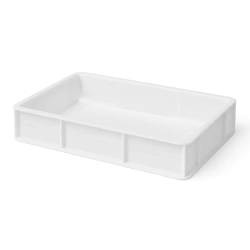 Zvedací box na pizza těsto - 30x40x10 cm - Čirý bílý | Kupte online zde Hnědá krabička na pizzu, která pojme až 6 pizzy.