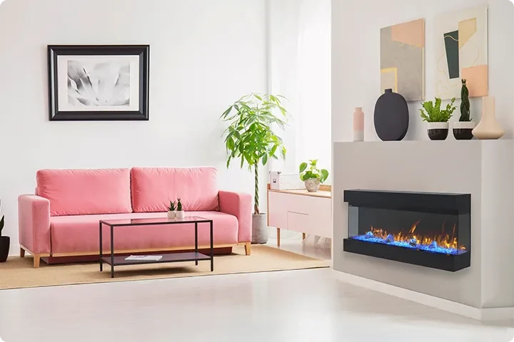 Částečně zapuštěný elektrický oheň 
